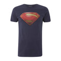 Navy-Red-Yellow - Front - Superman Unisex Adult Logo Textured T-Shirt