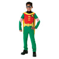 Green-Yellow-Red - Front - Teen Titans Childrens-Kids Robin Costume