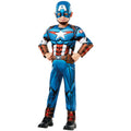 Blue-Red-White - Side - Captain America Childrens-Kids Deluxe Costume