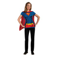 Blue-Red - Side - Supergirl Womens-Ladies Costume Top