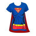 Blue-Red - Front - Supergirl Womens-Ladies Costume Top