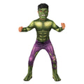 Green-Purple - Side - Avengers Childrens-Kids Hulk Costume Set