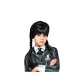 Black - Front - Wednesday Childrens-Kids Wig