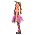 Black-Pink-Multicoloured - Side - Bristol Novelty Girls Harlequin Costume