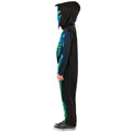 Black-Green - Side - Bristol Novelty Childrens-Kids Skeleton Neon Costume