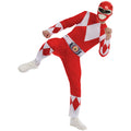 Red-White - Side - Mighty Morphin Power Rangers Unisex Adult Red Power Ranger Costume