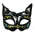 Black-Gold-Brown - Front - Bristol Novelty Unisex Transparent Lace Leopard Mask