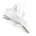 White - Front - Bristol Novelty Black Feather Flower Clip