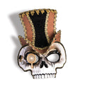 White-Brown-Black - Front - Bristol Novelty Unisex Adults Steampunk Skull Mask