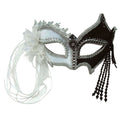 White-Black - Front - Bristol Novelty Black-White Tassel Eye Mask