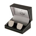 Silver - Back - West Ham United FC Crest Boxed Silver Plated Cufflinks