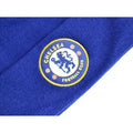 Royal Blue - Back - Chelsea FC Knitted Crest Turn Up Hat