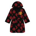 Black-Red - Front - Manchester United FC Unisex Adult Dressing Gown