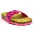 Fuchsia-Brown - Front - Sanosan Womens-Ladies Malaga Lacquered Sandals