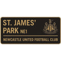 Black-Gold - Front - Newcastle United FC Metal Two Tone Street Sign