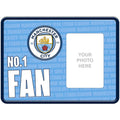 Sky Blue-White-Yellow - Front - Manchester City FC No.1 Fan Metal Embossed Photo Frame