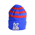 Royal Blue-Red - Back - Crystal Palace FC Striped Knitted Turn Up Beanie