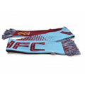 Claret-Light Blue - Front - West Ham FC Official Football Jacquard Fade Design Scarf