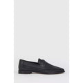 Black - Back - Burton Mens Basket Weave Leather Loafers