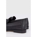 Black - Lifestyle - Burton Mens Basket Weave Leather Loafers