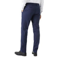 Navy - Back - Burton Mens Marl Slim Suit Trousers