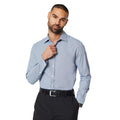 Navy - Front - Burton Mens Puppytooth Slim Formal Shirt