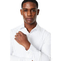 White - Side - Burton Mens Easy-Iron Skinny Long-Sleeved Formal Shirt