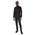 Black - Side - Burton Mens Herringbone Tailored Formal Shirt