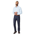 Blue - Side - Burton Mens Herringbone Tailored Formal Shirt