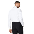 White - Back - Burton Mens Fine Stripe Easy-Iron Slim Formal Shirt