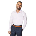 Pink - Front - Burton Mens Twill Slim Formal Shirt