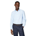 Blue - Front - Burton Mens Herringbone Regular Long-Sleeved Shirt