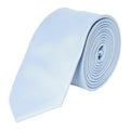 Dusty Blue - Front - Burton Mens Polyester Slim Tie