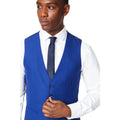 Bright Blue - Side - Burton Mens Slim Waistcoat