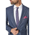 Rose - Side - Burton Mens Ditsy Print Tie & Pocket Square Set