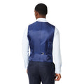 Grey - Back - Burton Mens Tonal Grid Check Slim Waistcoat