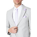 Lavender - Side - Burton Mens Wedding Tie & Lapel Set