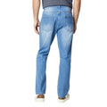 Blue - Back - Burton Mens Stone Wash Bootcut Jeans