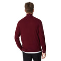 Burgundy - Back - Burton Mens Rich Cotton Quarter Zip Jumper