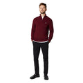 Burgundy - Side - Burton Mens Rich Cotton Quarter Zip Jumper