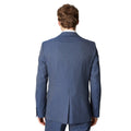 Dusty Blue - Back - Burton Mens Textured Wedding Suit Jacket