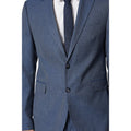 Dusty Blue - Side - Burton Mens Textured Wedding Suit Jacket