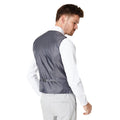 Grey - Back - Burton Mens Heathered Slim Wedding Waistcoat