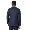 Grey - Back - Burton Mens Tonal Grid Check Slim Wedding Suit Jacket