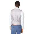 Blue - Back - Burton Mens V Neck Slim Wedding Waistcoat