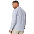 Navy - Back - Burton Mens Stripe Linen Long-Sleeved Shirt