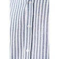 Navy - Side - Burton Mens Stripe Linen Long-Sleeved Shirt