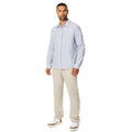 Navy - Lifestyle - Burton Mens Stripe Linen Long-Sleeved Shirt