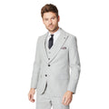 Grey - Front - Burton Mens Tweed Single-Breasted Slim Suit Jacket