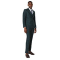 Dark Green - Side - Burton Mens Double-Breasted Slim Suit Jacket